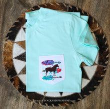Load image into Gallery viewer, Horse-Blue Pocket Tee