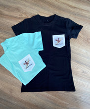 Load image into Gallery viewer, Buckin' T-rex Pocket Tee