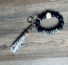Load image into Gallery viewer, Cow-ey Wristlet Keychain- livestock charm options
