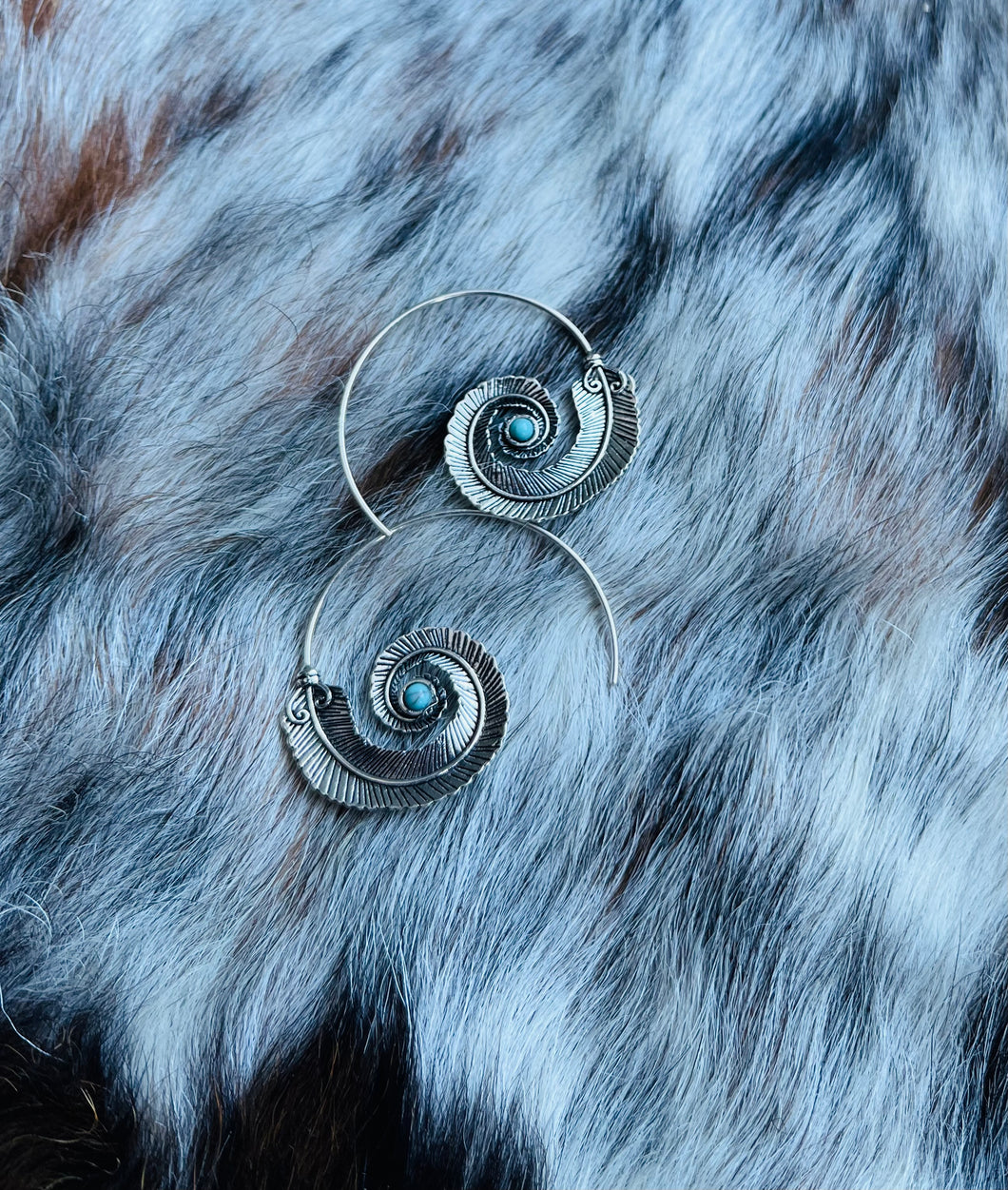 Spiral Feather Earrings