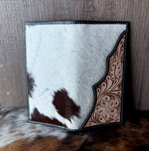 Load image into Gallery viewer, Hair on Hide Tooled Leather Wallet
