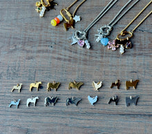 Load image into Gallery viewer, Gold/Pink Flower Show Stock Charm Necklace - different livestock options available
