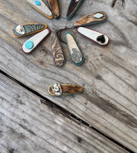 Load image into Gallery viewer, Raw Hide Green Barrette - Cowboy Hat
