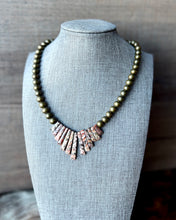 Load image into Gallery viewer, Genuine Copper Bead Necklace with Leopardskin Jasper Stone - LAST ONE!
