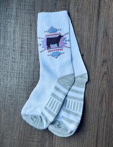 Heifer Aztec Socks- youth universal sizing All Livestock Options Available