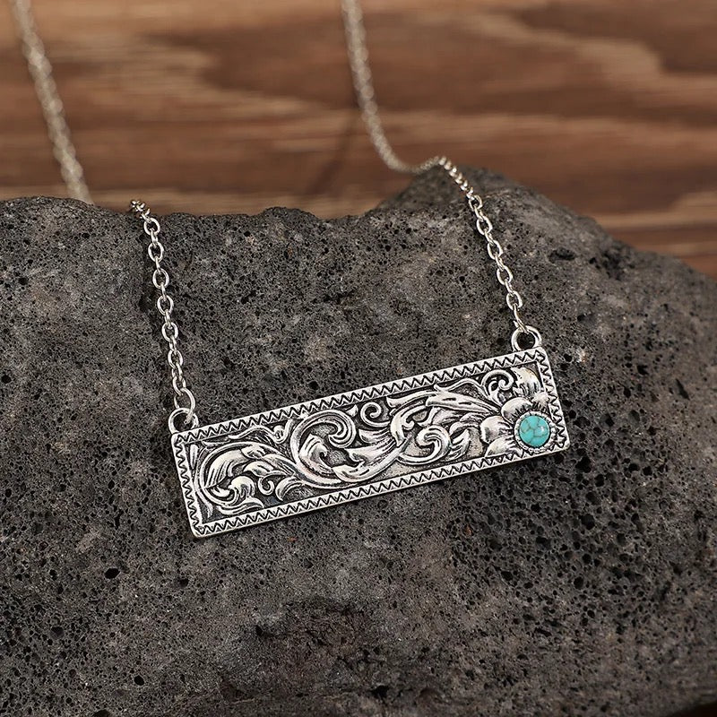 Western Scroll Bar Pendant