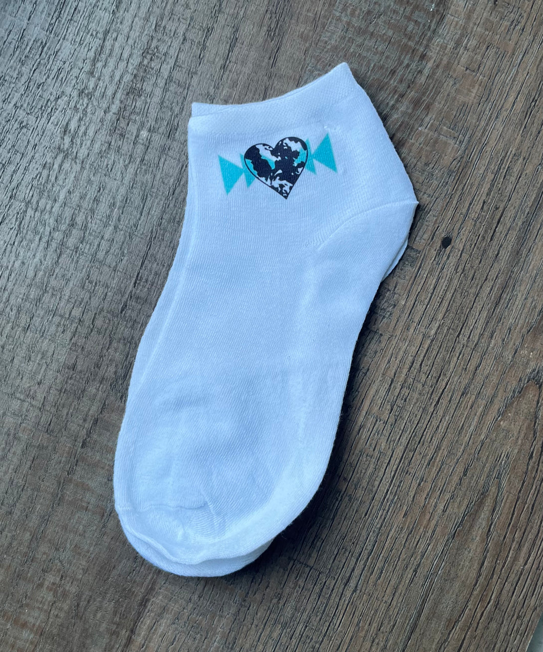 Teal & Cow Love Ankle Socks- universal sizing