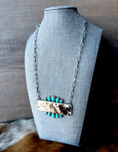 Load image into Gallery viewer, Raw Hide Turquoise Queen Necklace
