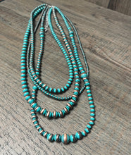 Load image into Gallery viewer, Western Turquoise 4-layer Navajo Inspired Necklace
