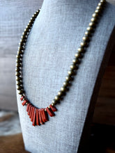 Load image into Gallery viewer, Genuine Copper Bead Necklace with a Red Jasper Quarts Focal - LAST ONE!

