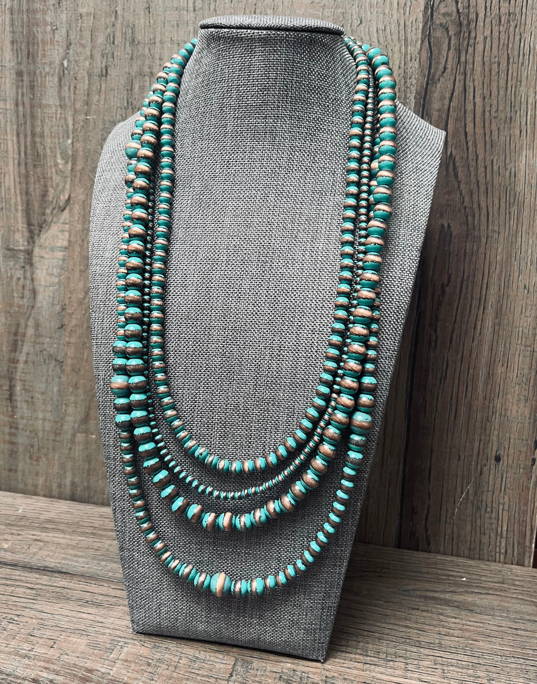 Western Turquoise 4-layer Navajo Inspired Necklace