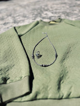 Load image into Gallery viewer, Textured Green Ragland Crewneck Top
