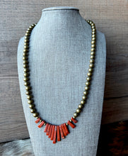 Load image into Gallery viewer, Genuine Copper Bead Necklace with a Red Jasper Quarts Focal - LAST ONE!
