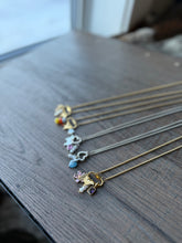 Load image into Gallery viewer, Gold/Pink Flower Show Stock Charm Necklace - different livestock options available
