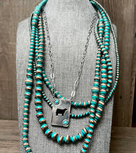 Load image into Gallery viewer, Western Turquoise 4-layer Navajo Inspired Necklace
