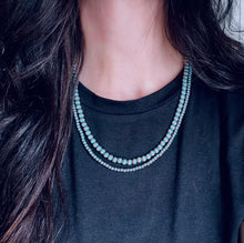 Load image into Gallery viewer, Western Turquoise 2-layer small bead Navajo Inspired Necklace
