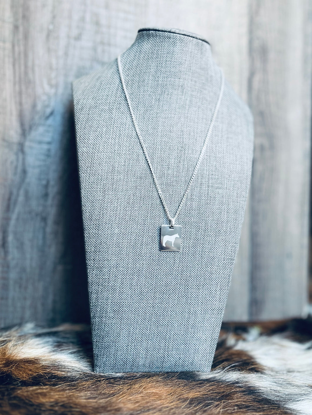 Silver Plated Horse Necklace