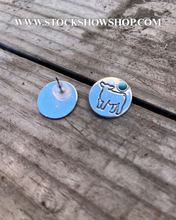 Load image into Gallery viewer, Turquoise and Steer Earrings
