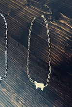 Load image into Gallery viewer, Gold Paper Clip Showstock Necklace - all livestock options available
