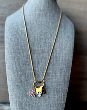 Load image into Gallery viewer, Gold/Pink Flower Show Stock Charm Necklace - different livestock options available
