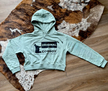 Load image into Gallery viewer, OC Dusty Green Crop Hoodie
