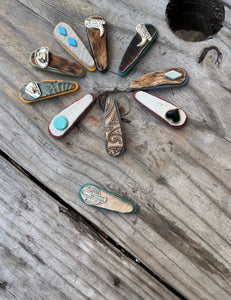 Raw Hide Teal Barrette - Cactus