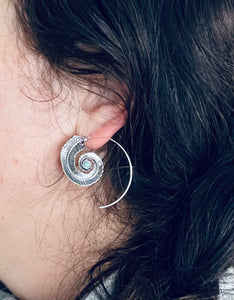 Spiral Feather Earrings