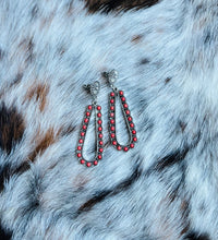 Load image into Gallery viewer, Western Concho Red Turquoise Earrings
