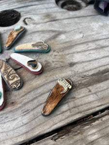 Raw Hide Black Barrette - Cowboy Boot