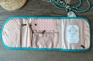 Blue Travel Jewelry Case