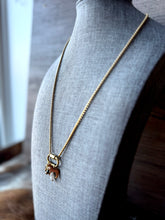 Load image into Gallery viewer, Gold/Green Flower Show Stock Charm Necklace - different livestock options available
