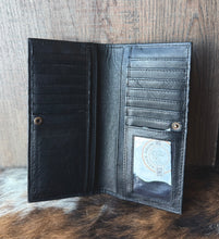 Load image into Gallery viewer, Hair on Hide Tooled Leather Wallet

