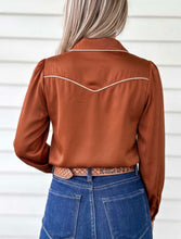 Load image into Gallery viewer, The Sundown Satin Button Up
