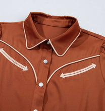 Load image into Gallery viewer, The Sundown Satin Button Up
