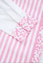Load image into Gallery viewer, Pink Leopard Striped Button Up
