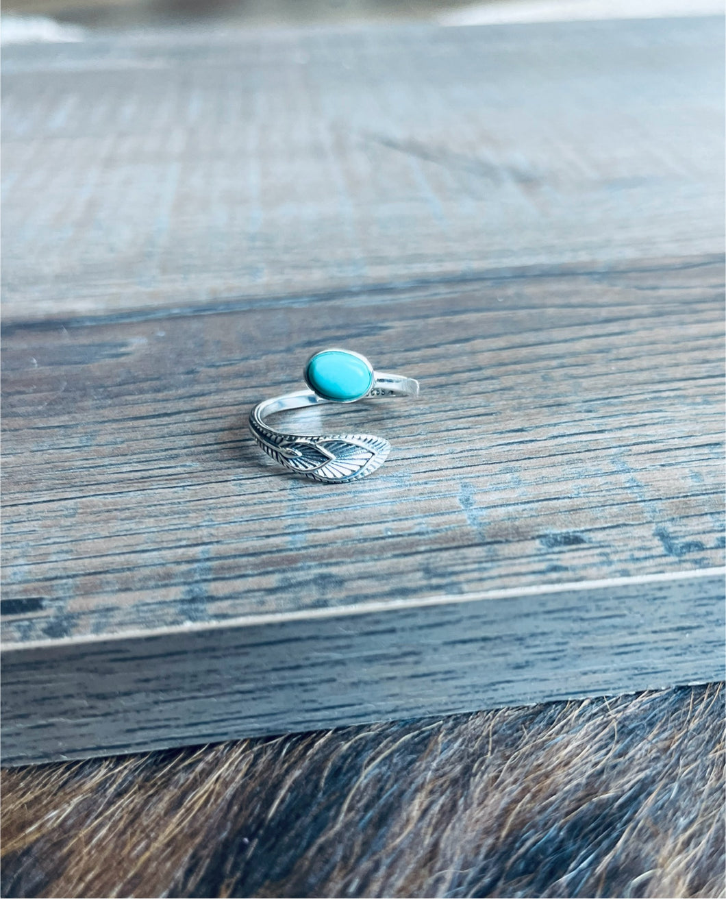 Turquoise Sterling Silver Ring - Adjustable