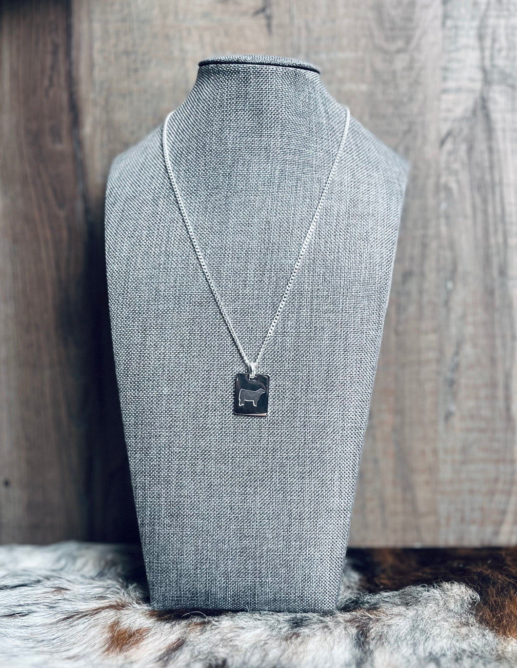 Silver Plated Show Heifer Necklace