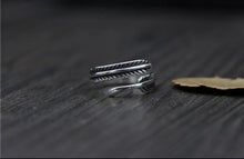 Load image into Gallery viewer, Feather Sterling Silver Ring - Adjustable
