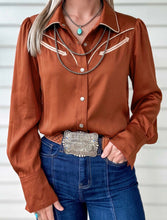 Load image into Gallery viewer, The Sundown Satin Button Up
