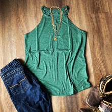 Load image into Gallery viewer, Crew Neck Tank Top -Emerald Greed
