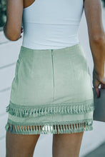 Load image into Gallery viewer, Mint Green Tiered Tassel Skirt

