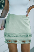 Load image into Gallery viewer, Mint Green Tiered Tassel Skirt
