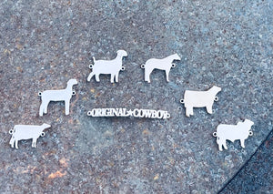 Brown Cow Wristlet Keychain- livestock charm options