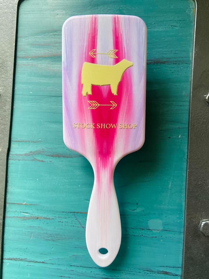 Stock Show Gold Heifer Hairbrush