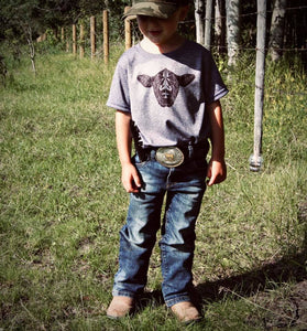 Youth Geometric Steer Head Tee