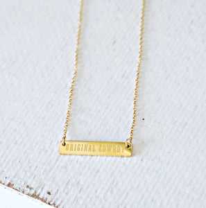 Original Cowboy Bar Necklace - Gold or Silver