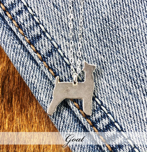 Goat - Simple Sterling Silver Necklace