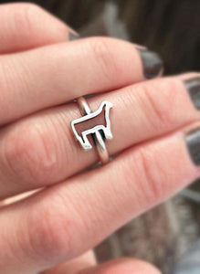 Delicate Sterling Silver Steer Ring