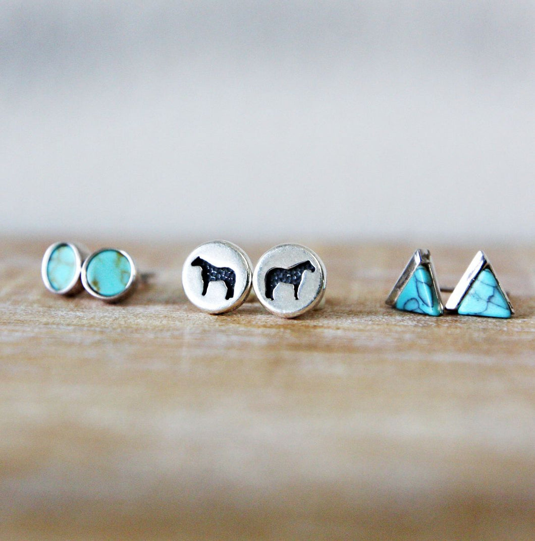 Horse Sterling Silver Earrings