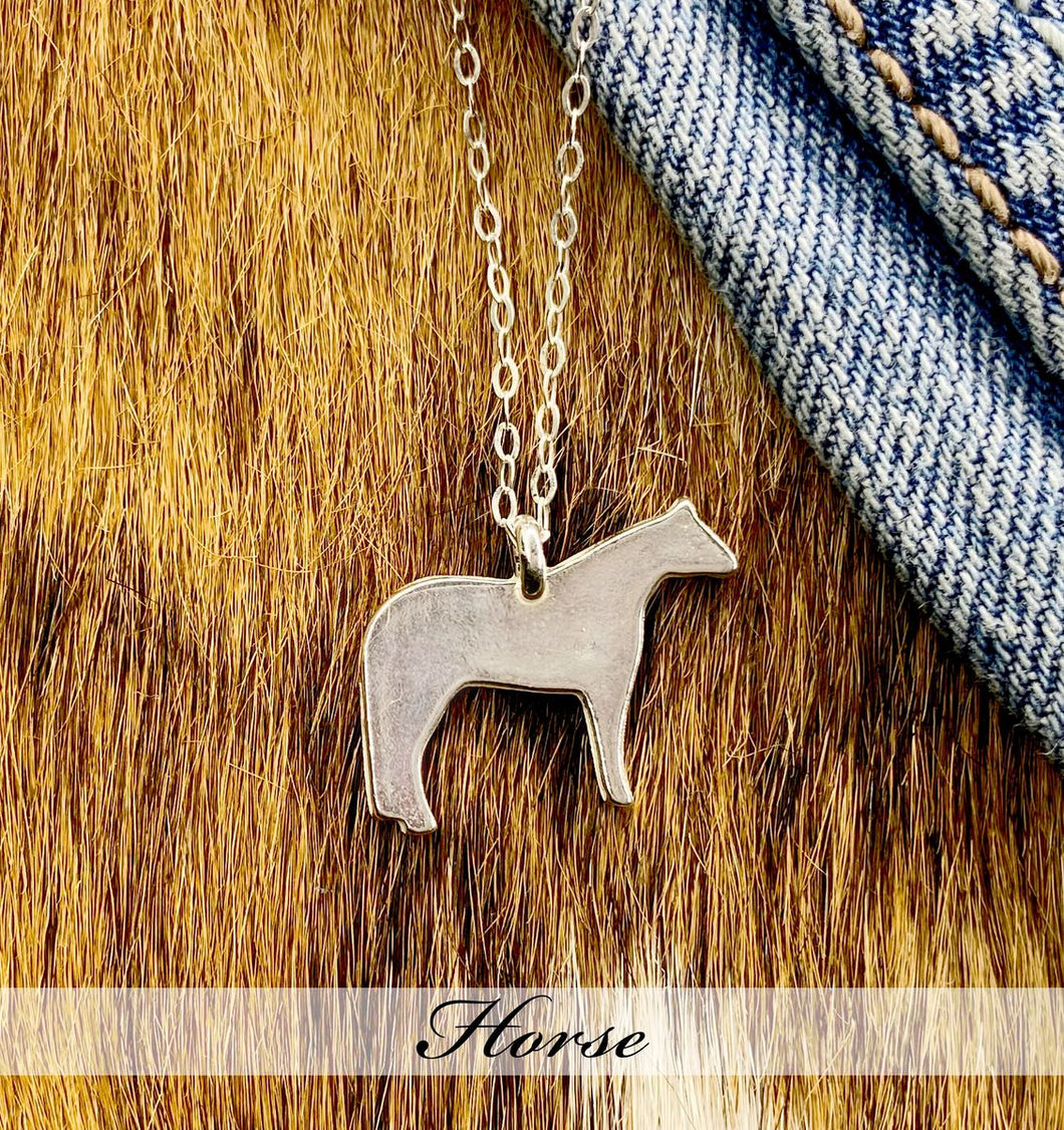 Horse - Simple Sterling Silver Necklace